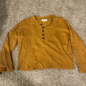 Madewell mustard ribbed long sleeve, small